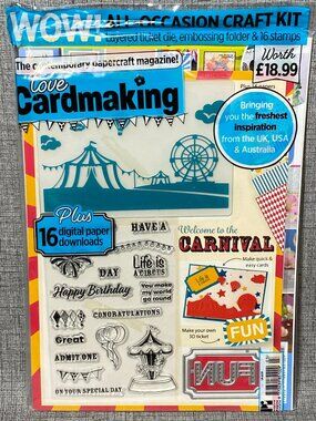NEW Love Cardmaking Papercraft Magazine With 16 Stamps Layered Die Emboss Folder